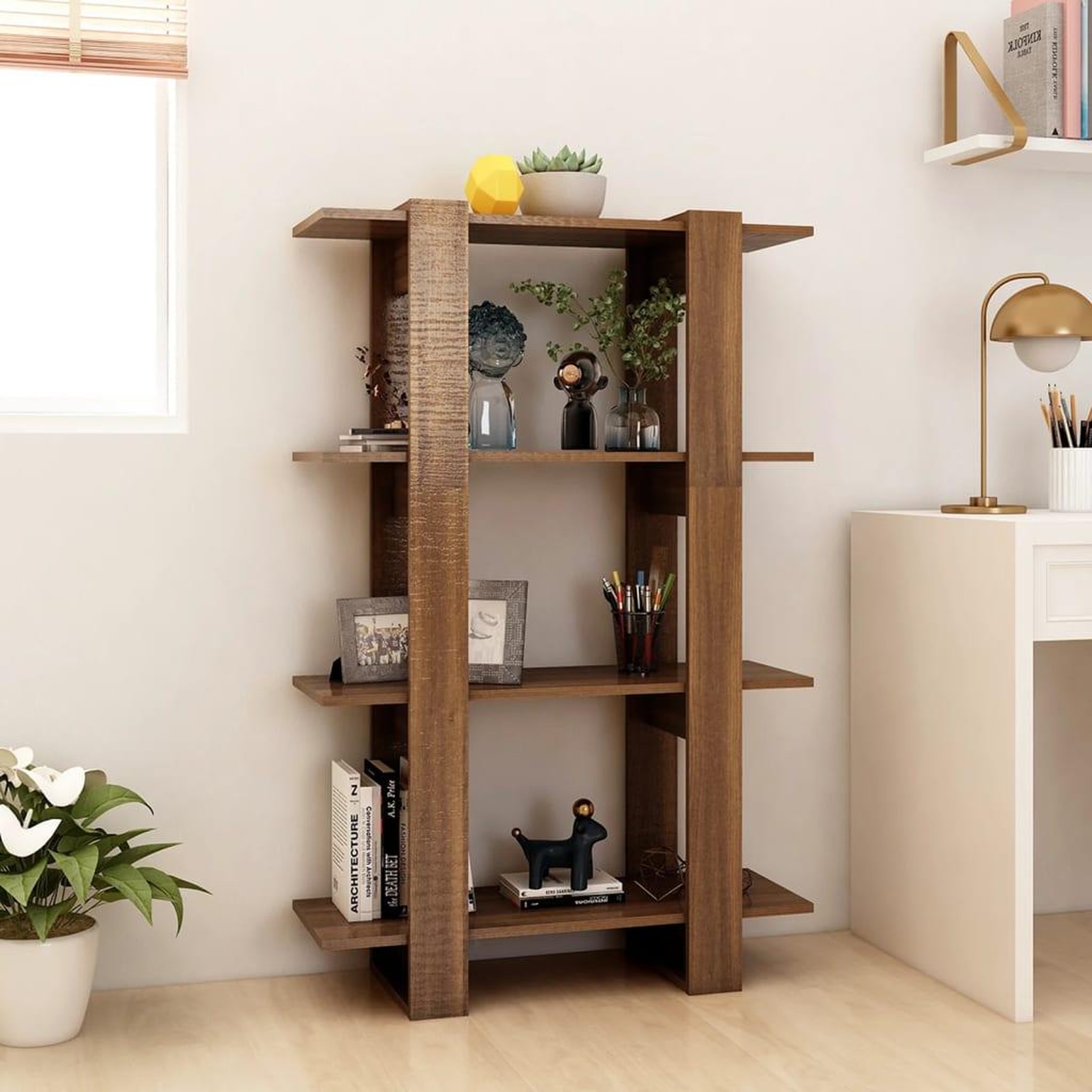 Voir la diapositive 3 : VIDAXL Bibliotheque/Separateur de piece Chene Marron 80x30x123,5 cm