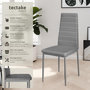 Voir la diapositive 2 : tectake Ensemble de chaises de salle à manger rembourrées avec revêtement aspect cuir gris Lot de 4