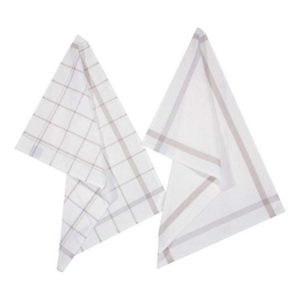 ATMOSPHERA Lot de 2 Torchons de Cuisine  Traditionnel  70cm Gris