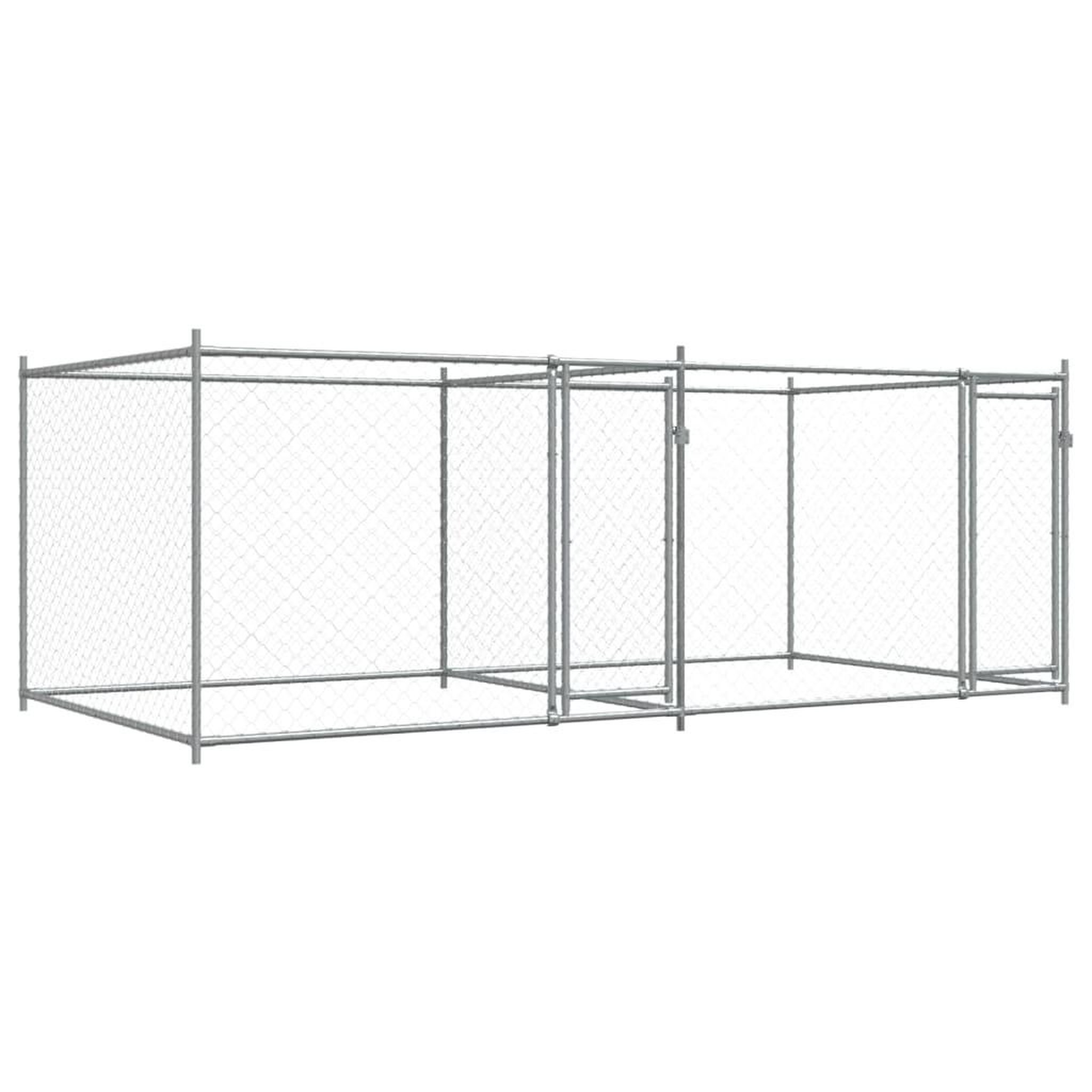 Voir la diapositive 2 : VIDAXL Cage pour chien avec portes gris 4x2x1,5 m acier galvanise