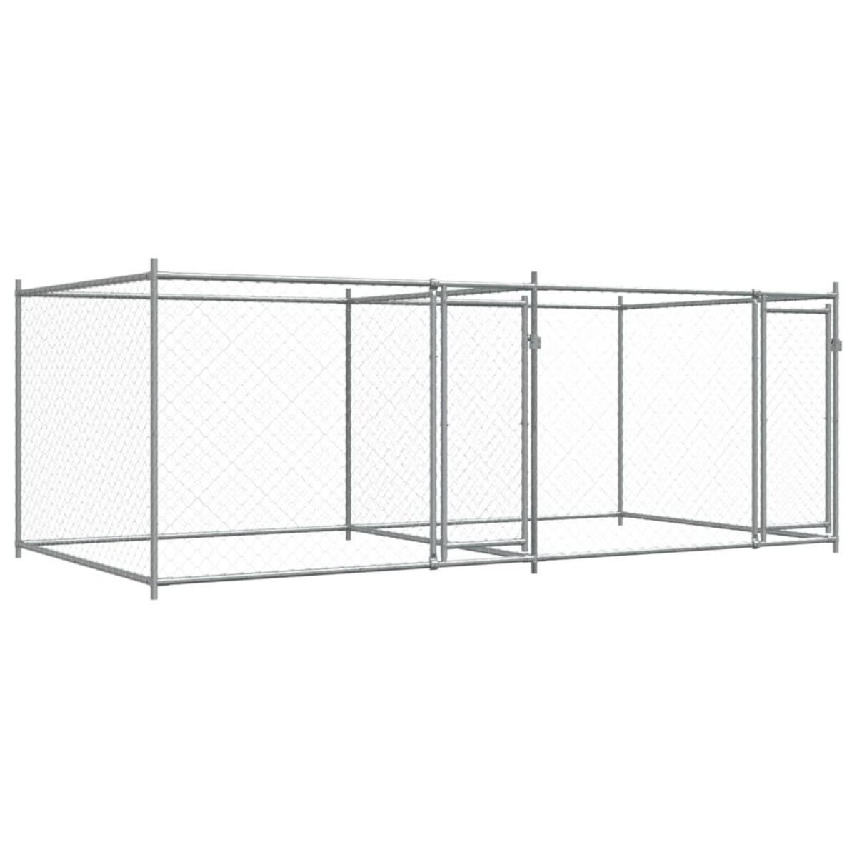 VIDAXL Cage pour chien avec portes gris 4x2x1,5 m acier galvanise