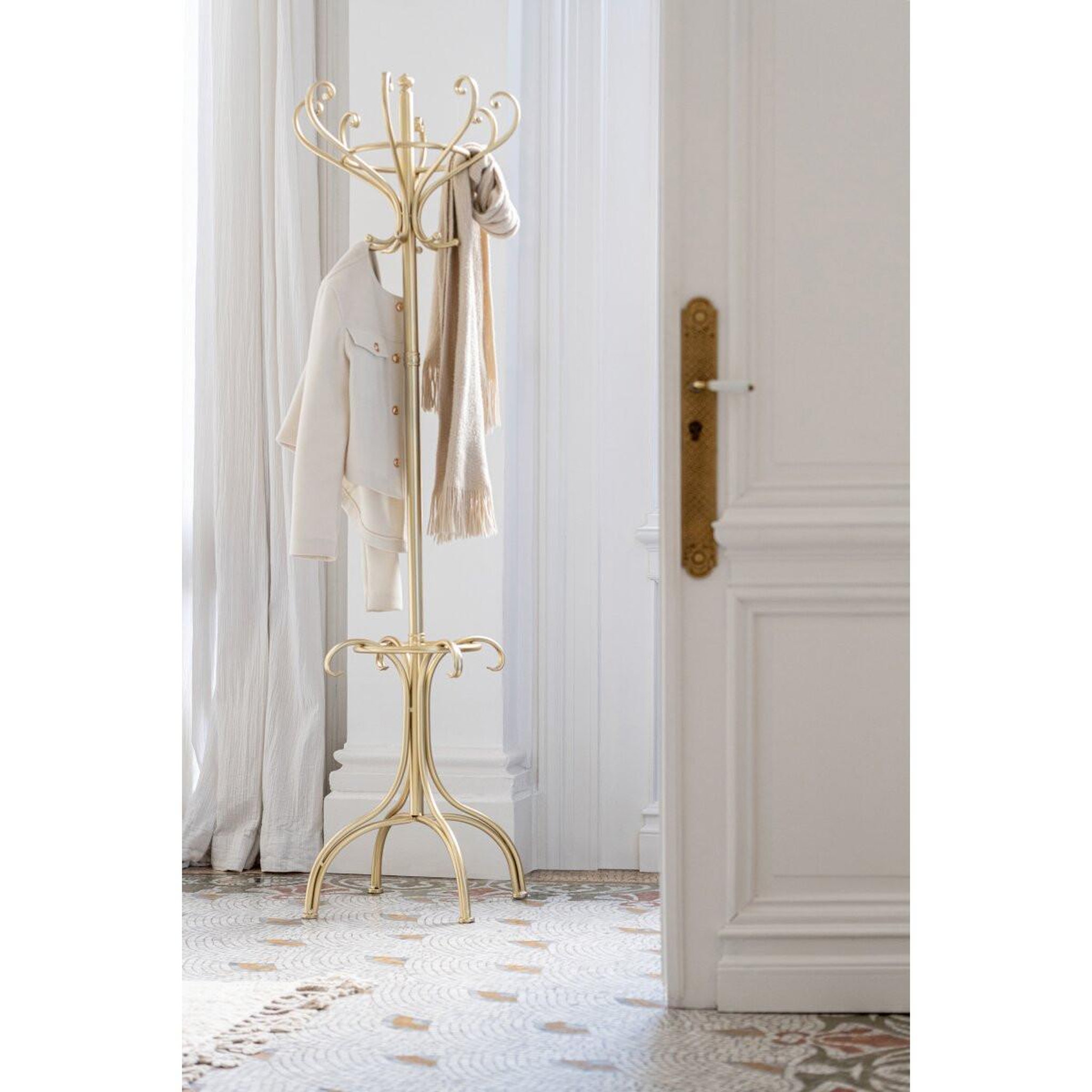 Voir la diapositive 4 : J-LINE Porte-Manteau en Métal  Rune  199cm Doré