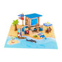 Voir la diapositive 2 : JeuJura Journée a la Plage 120 Pieces - JEUJURA - Jeu de Construction en Bois Naturel, Tapis et Accessoires Inclus, 32x27x11 cm