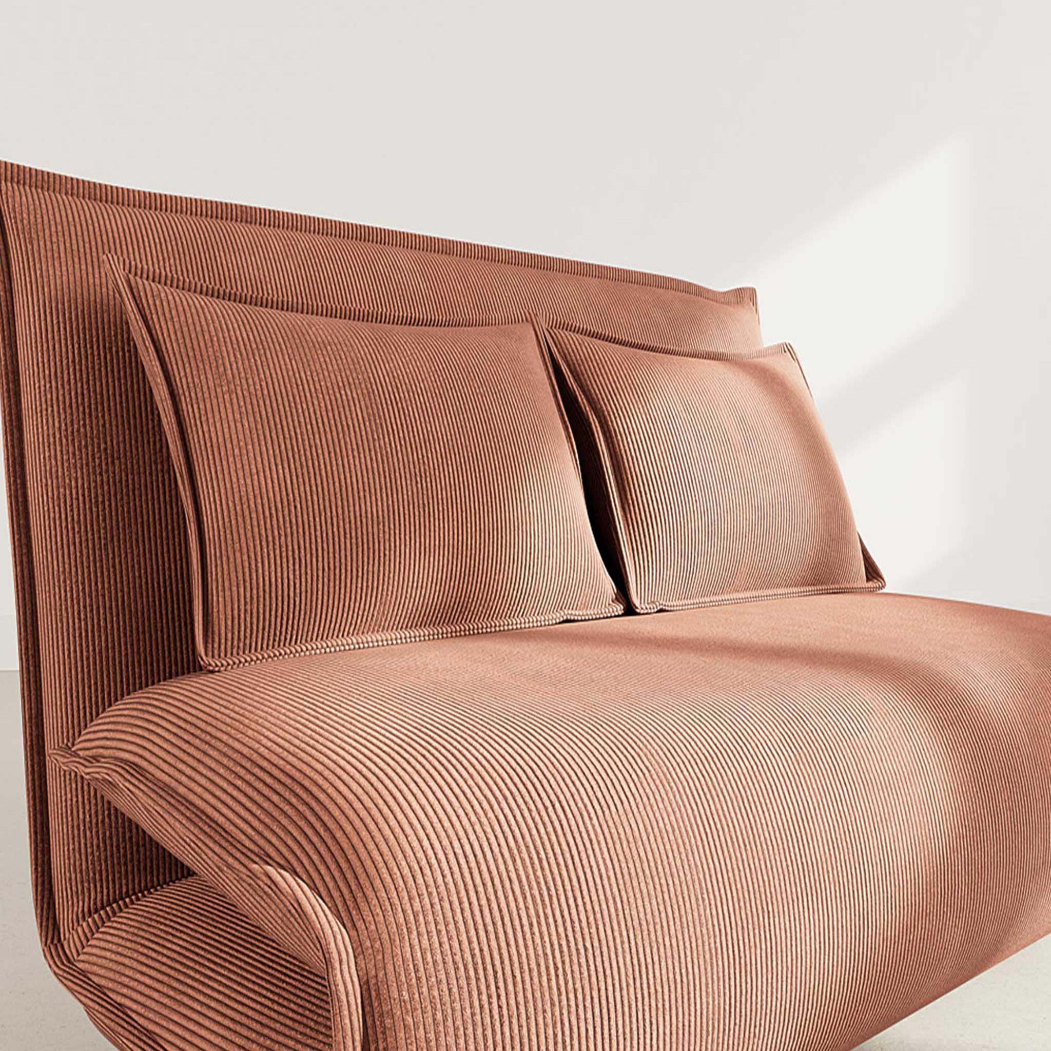 Voir la diapositive 4 : BEST MOBILIER Candice - banquette 2 places convertible clic-clac en velours côtelé