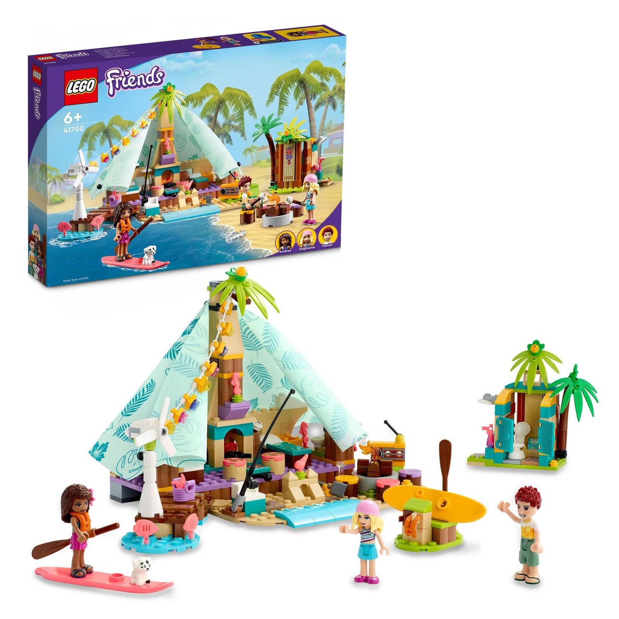 Voir la diapositive 2 : LEGO Friends 41700 Camping Glamour à La Plage, Jouet pour Filles et Garçons dès 6 ans