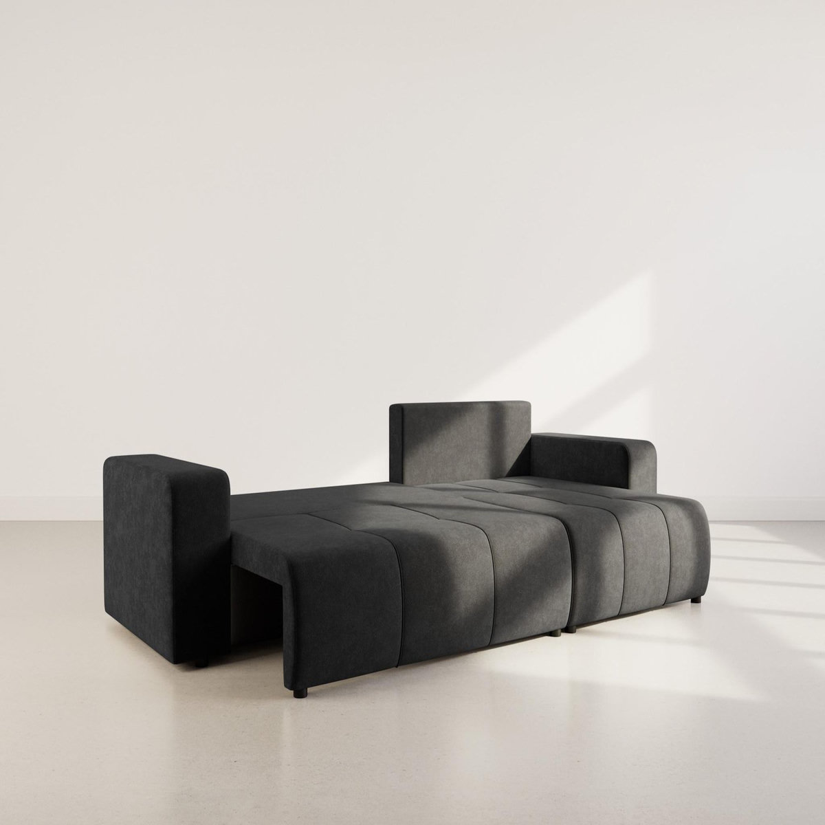 BEST MOBILIER Nicole - canapé d'angle réversible 5 places convertible avec coffre en tissu
