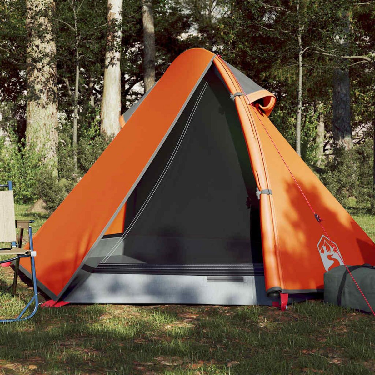 VIDAXL Tente de camping a dome 2 personnes gris et orange impermeable