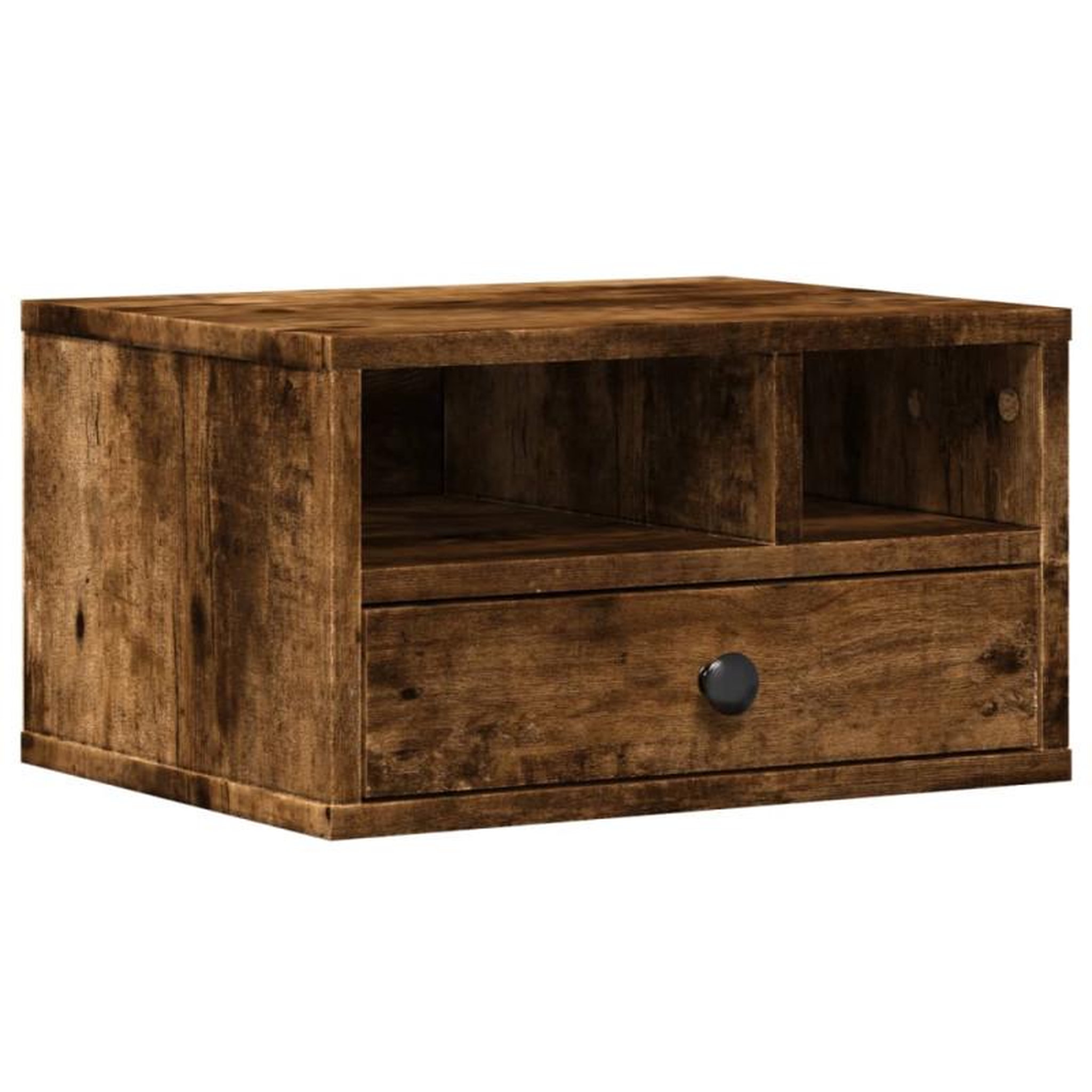 Voir la diapositive 2 : VIDAXL Support d imprimante chêne fumé 40x32x22,5 cm bois d ingénierie