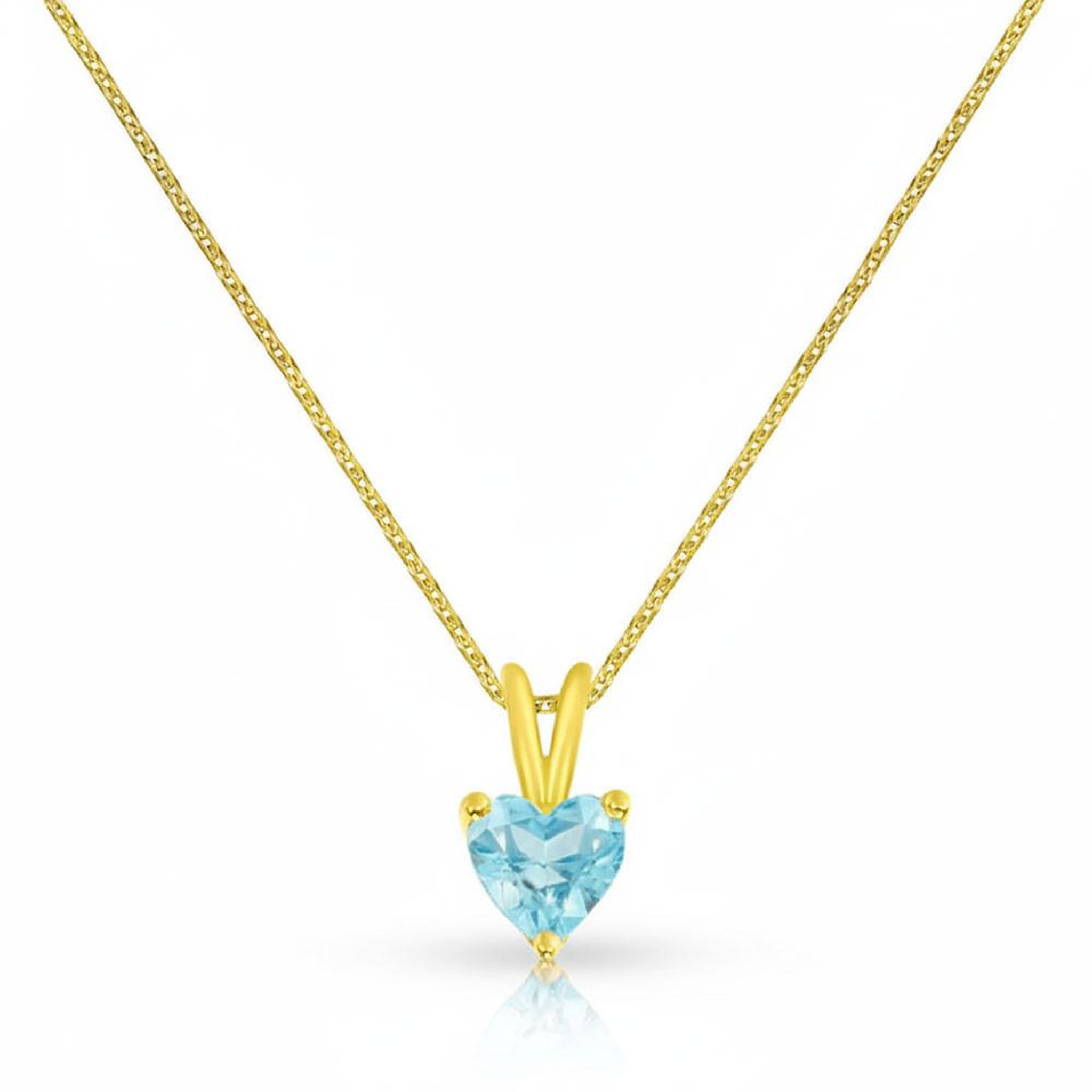 L'ATELIER D'AZUR Collier - Pendentif Or 18 Carats 750/000 Jaune Topaze Bleue Coeur - Femme
