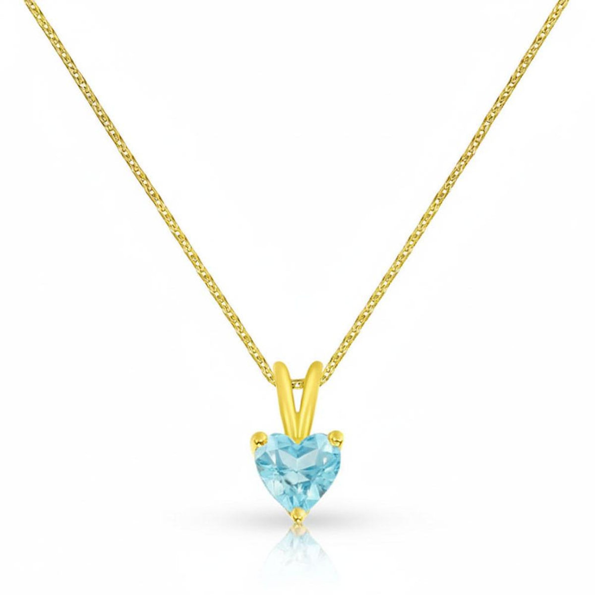 L'ATELIER D'AZUR Collier - Pendentif Or 18 Carats 750/000 Jaune Topaze Bleue Coeur - Femme