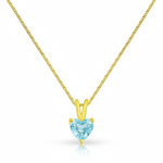 L'ATELIER D'AZUR Collier - Pendentif Or 18 Carats 750/000 Jaune Topaze Bleue Coeur - Femme