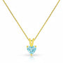 Voir la diapositive 1 : L'ATELIER D'AZUR Collier - Pendentif Or 18 Carats 750/000 Jaune Topaze Bleue Coeur - Femme