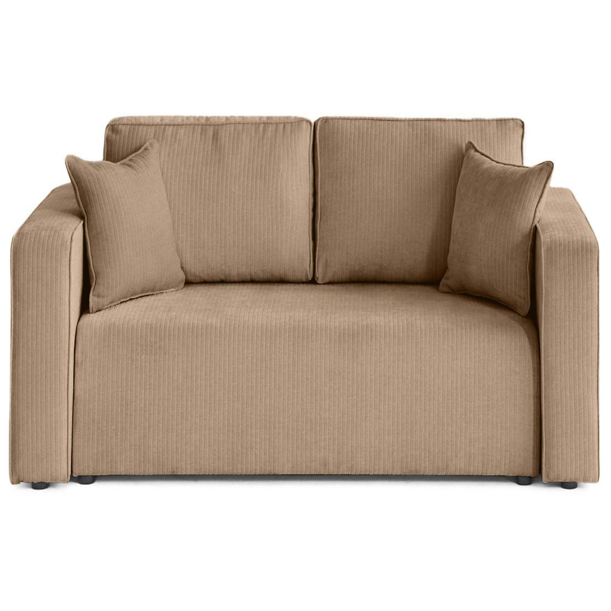 Voir la diapositive 1 : BEST MOBILIER Topaze - canapé droit 2 places en velours côtelé plat