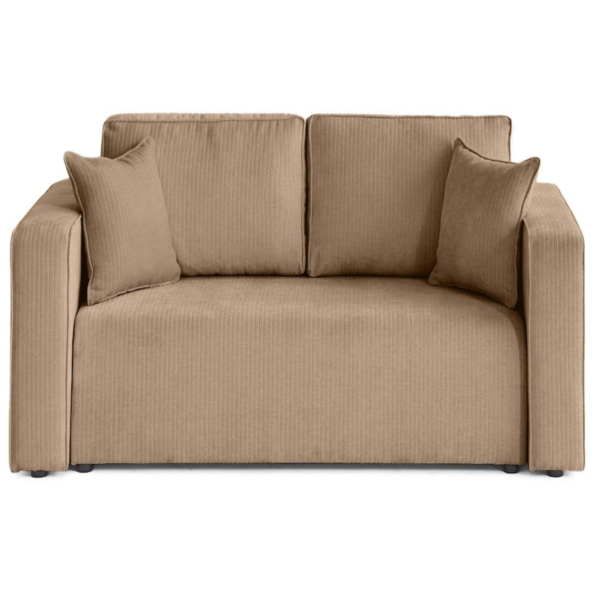 BEST MOBILIER Topaze - canapé droit 2 places en velours côtelé plat