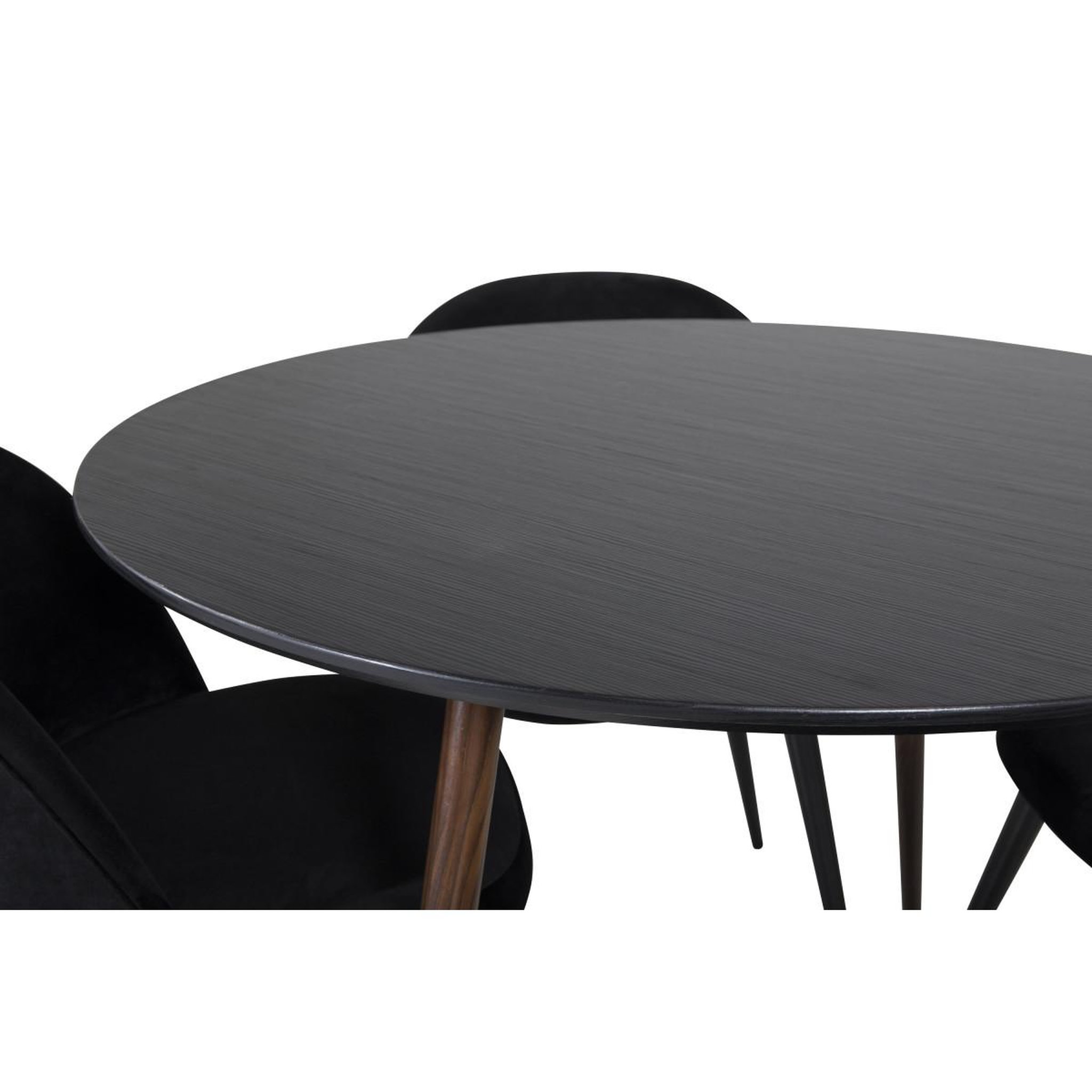 Voir la diapositive 3 : Paris Prix Ensemble table à manger & 4 chaises  plaza ii & velvet  100cm noir