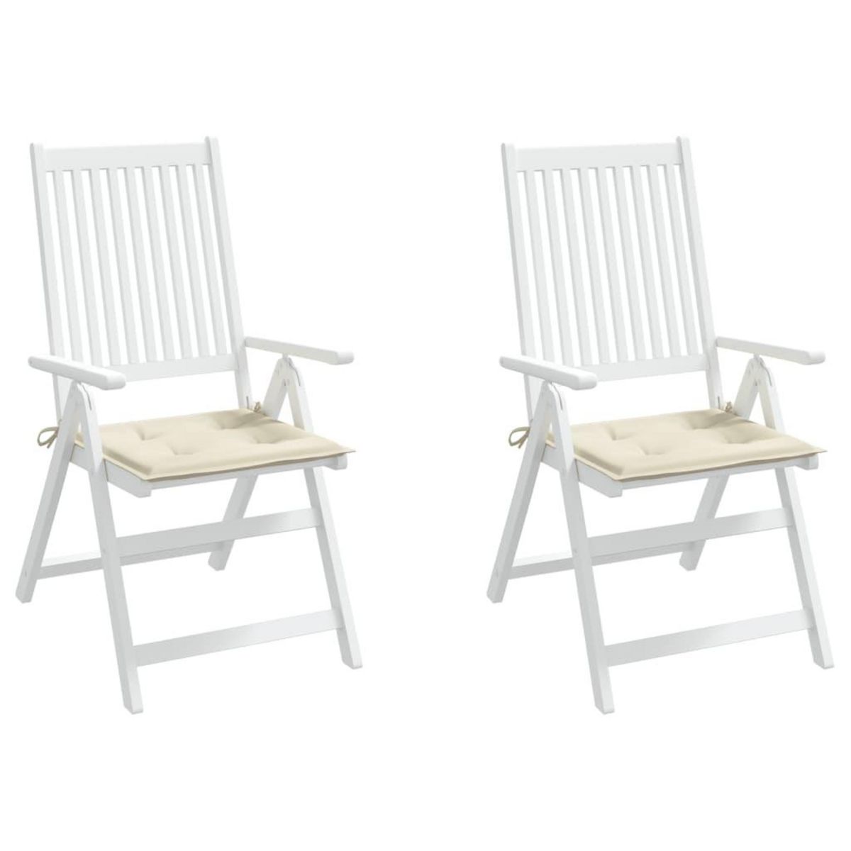VIDAXL Coussins de chaise jardin lot de 2 creme 40x40x3cm tissu oxford