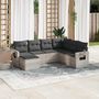 Voir la diapositive 1 : VIDAXL Salon de jardin avec coussins 7 pcs gris clair resine tressee