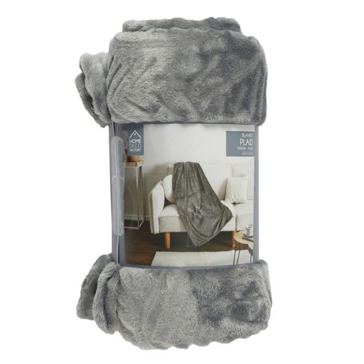 Paris Prix Plaid Flanelle Embosse  Roméo  120x150cm Gris Foncé