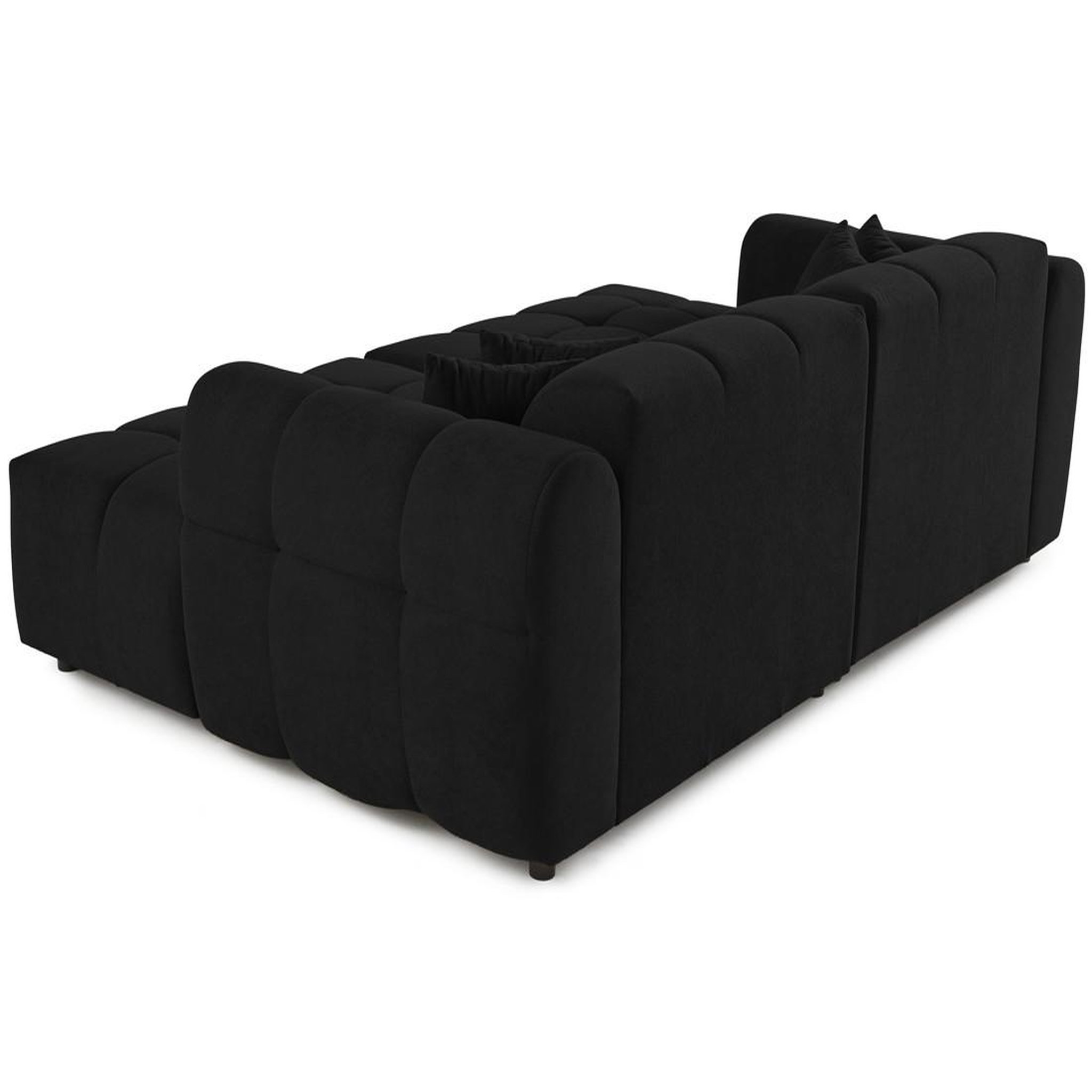 Voir la diapositive 5 : BEST MOBILIER Ray - canapé droit 4 places avec double méridienne - assise profonde - en tissu texturé