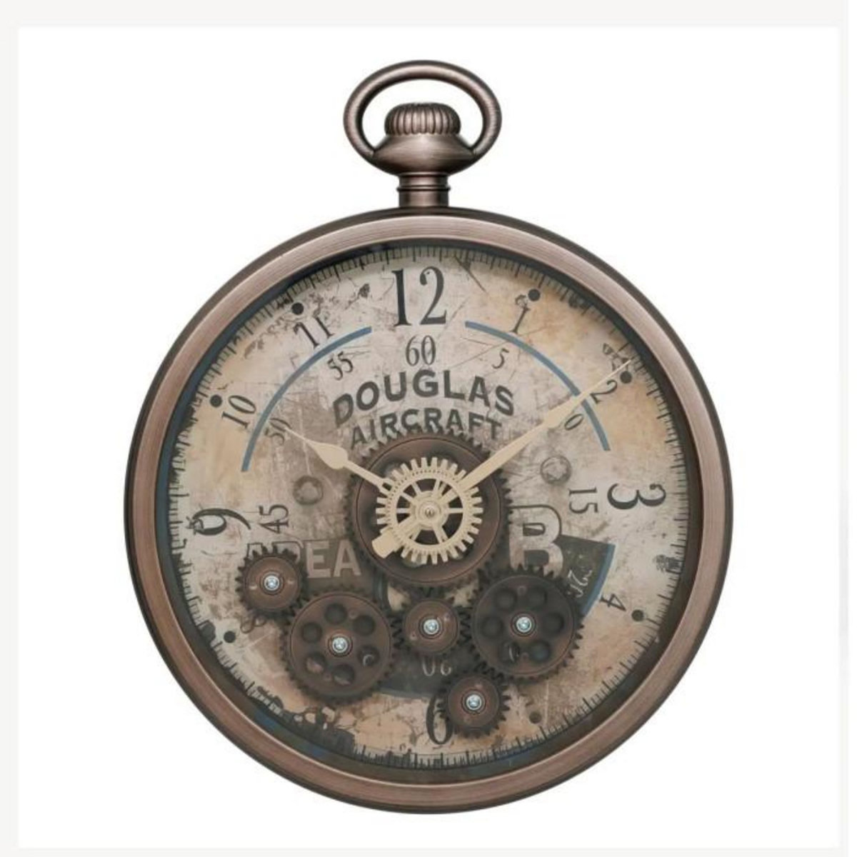 ATMOSPHERA Horloge Murale Gousset  Awa  33cm Marron