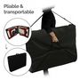 Voir la diapositive 4 : VIVEZEN Table de massage 15 cm pliante 2 zones en bois foncé avec panneau Reiki + Accessoires et housse de transport - Noir