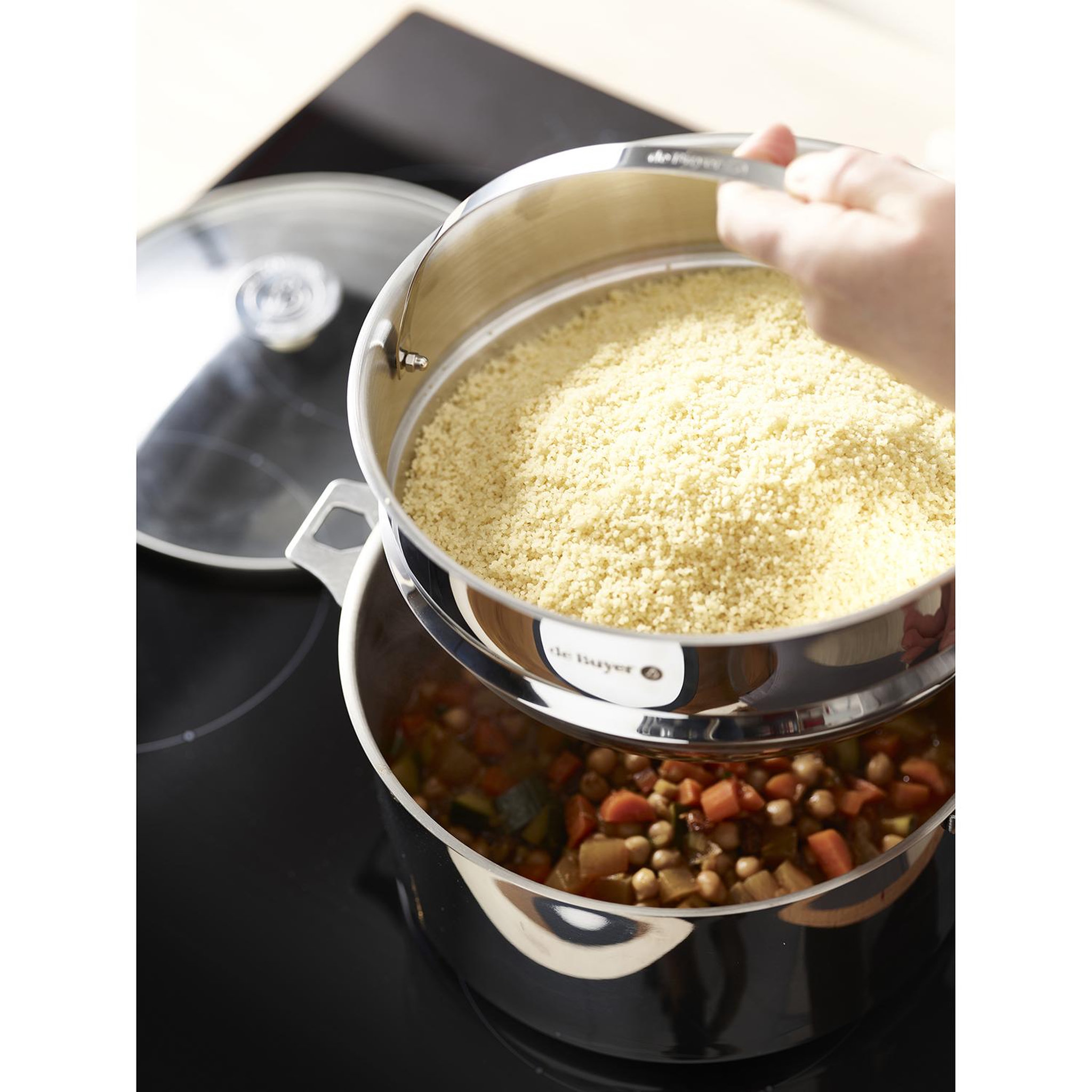Voir la diapositive 6 : De buyer Cuit-vapeur passoire en inox 24cm - 3675.24