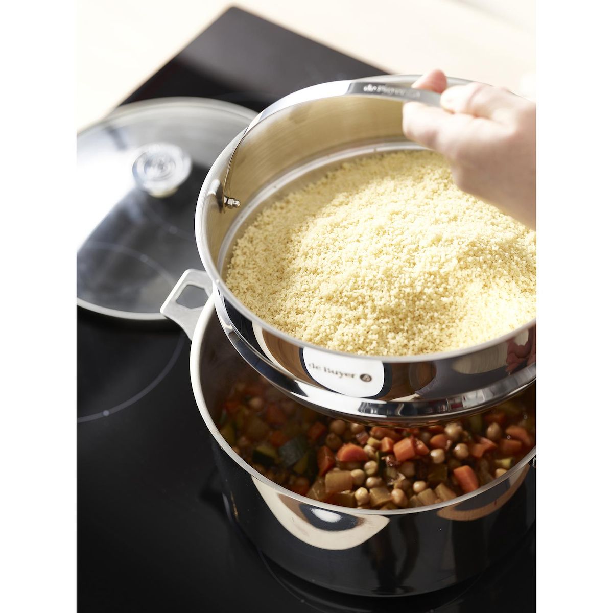 De buyer Cuit-vapeur passoire en inox 24cm - 3675.24