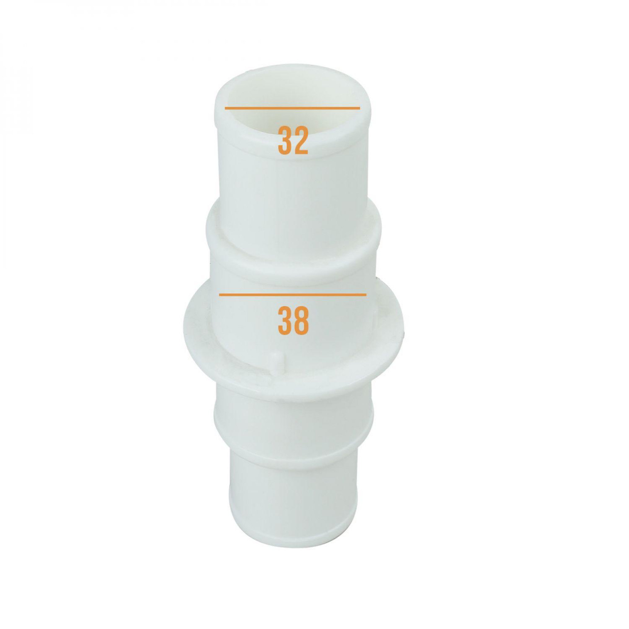 Voir la diapositive 2 : LINXOR Liaison, raccord 32/32, 38/38, 32/38 pour tuyau flottant de pisicne - Blanc