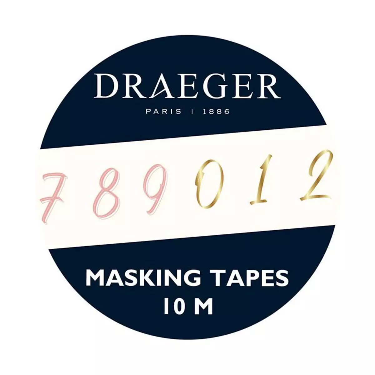Toga Masking Tape 10 m - Chiffres roses et dorés