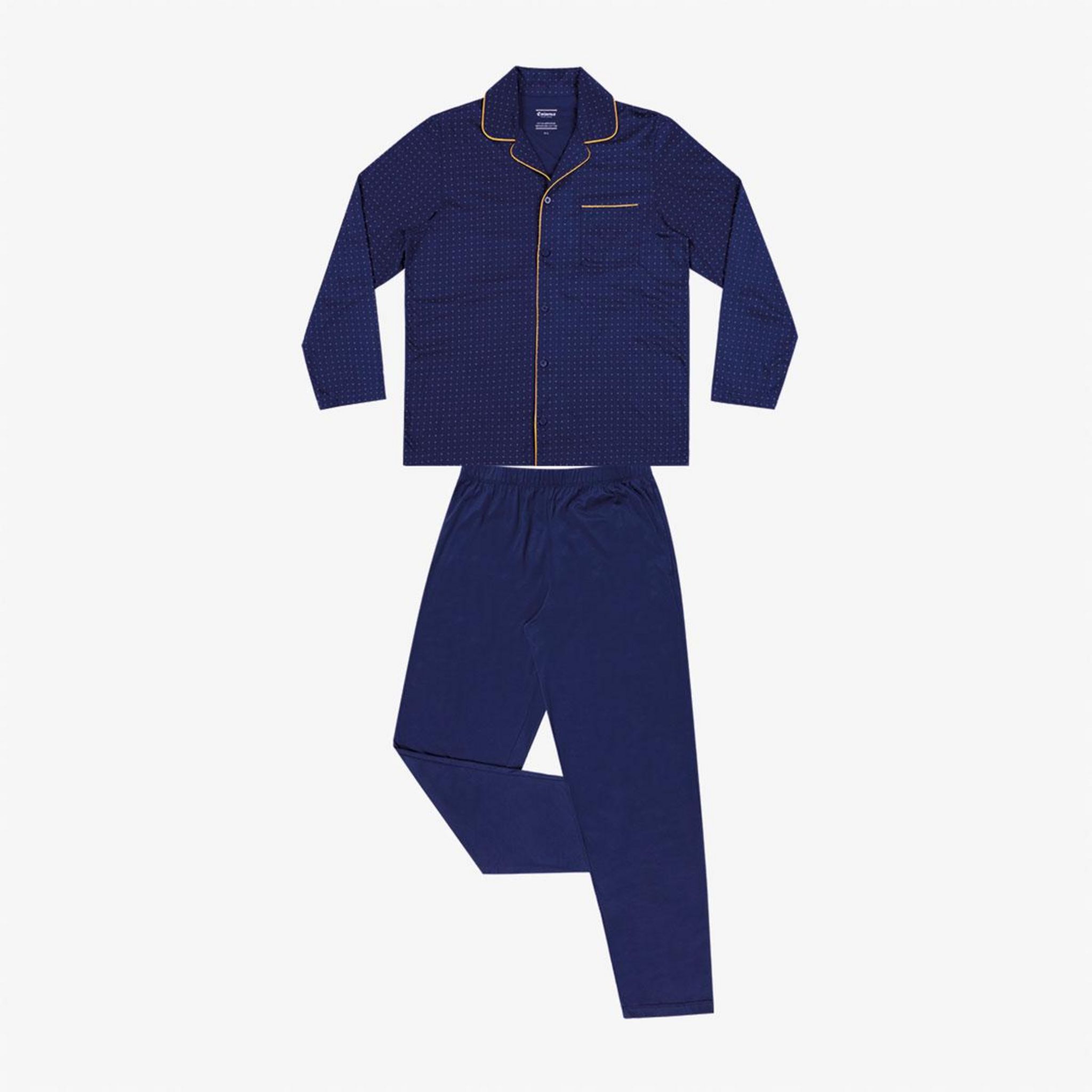 Eminence Pyjama long ouvert homme Mercerisé. Coloris disponibles : Bleu