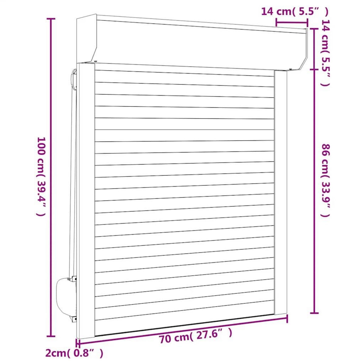 VIDAXL Volet roulant aluminium 70x100 cm blanc