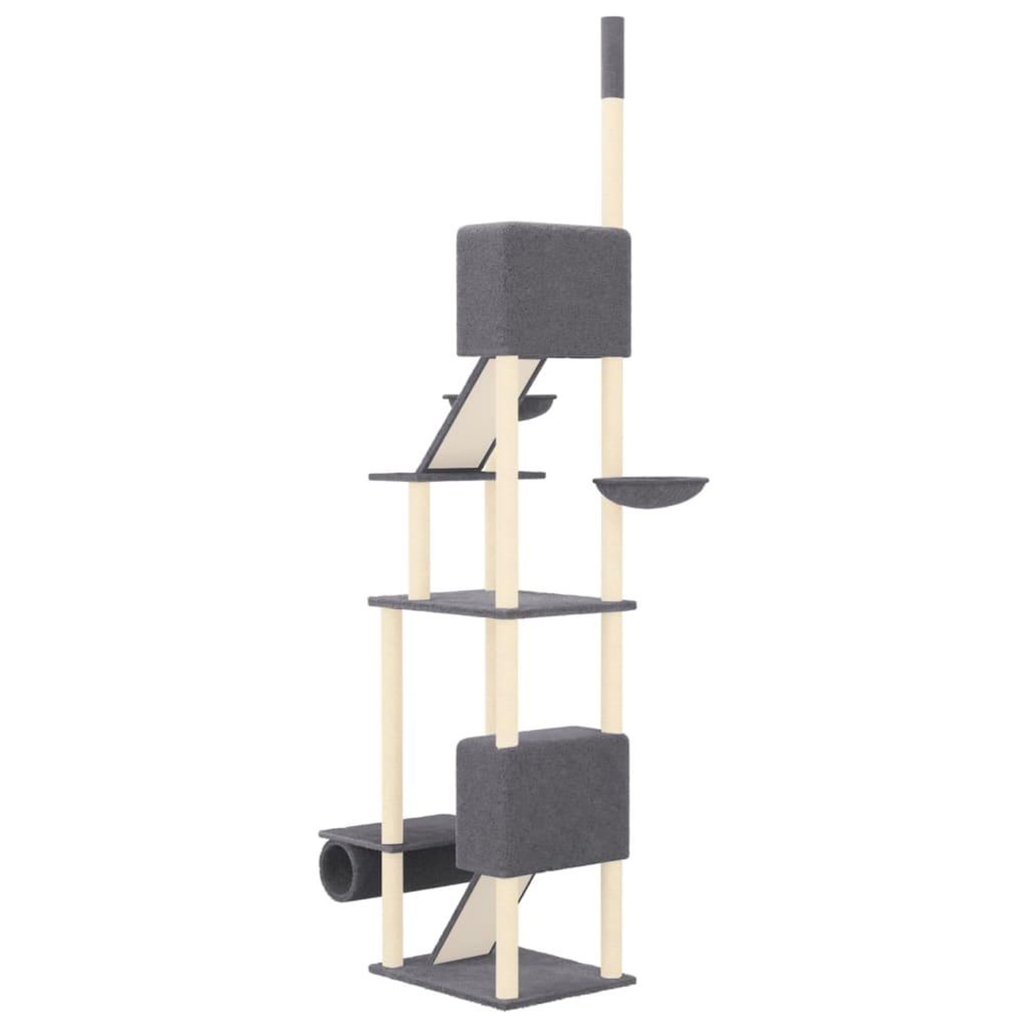 Voir la diapositive 5 : VIDAXL Arbre a chat du sol au plafond Gris fonce 277-303 cm