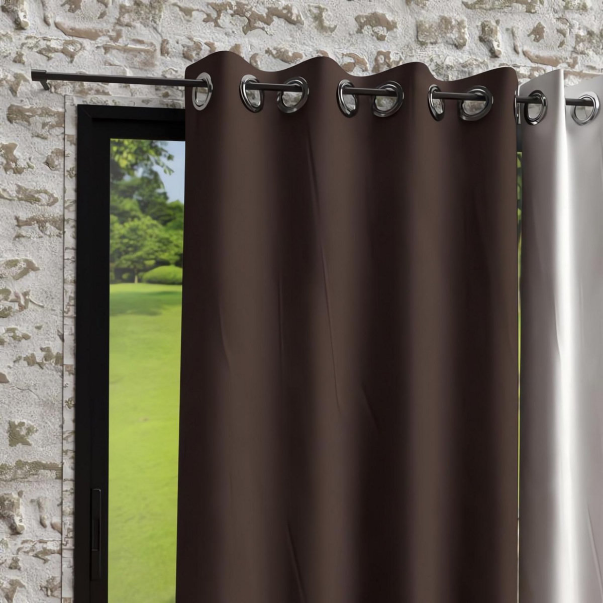 SOLEIL D'OCRE Rideau à oeillets en microfibre lavée BOHEME, par Soleil d'Ocre