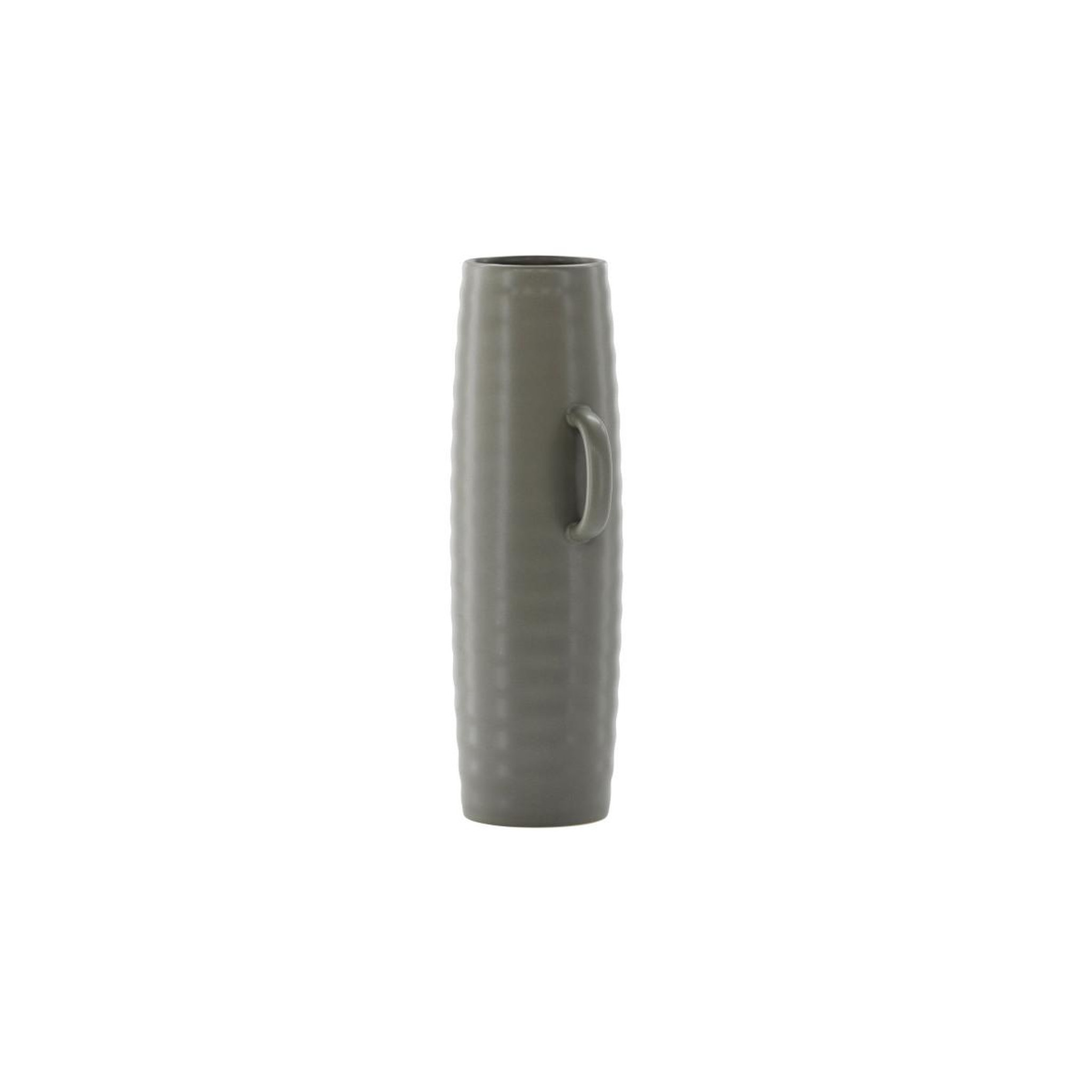 Voir la diapositive 3 : Paris Prix Vase ondulé en céramique  cent  41cm gris foncé