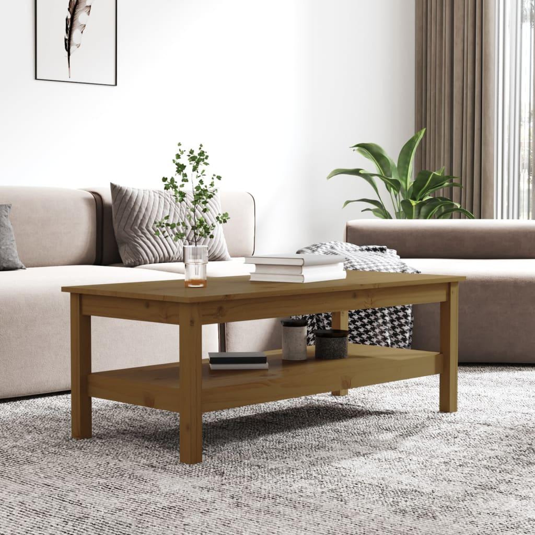Voir la diapositive 5 : VIDAXL Table basse Marron miel 110x50x40 cm Bois massif de pin