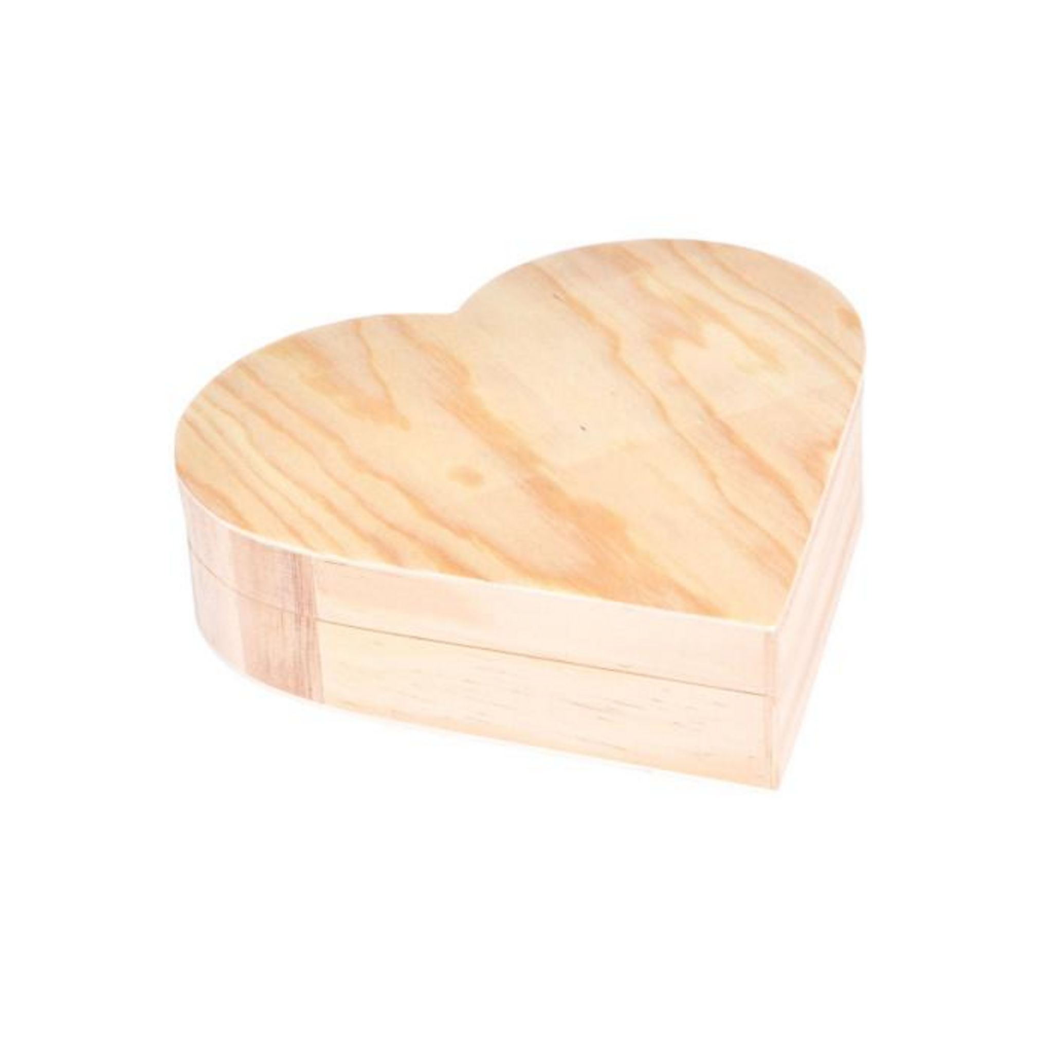 Paris Prix Boîte Déco en Bois  Cœur  15cm Naturel