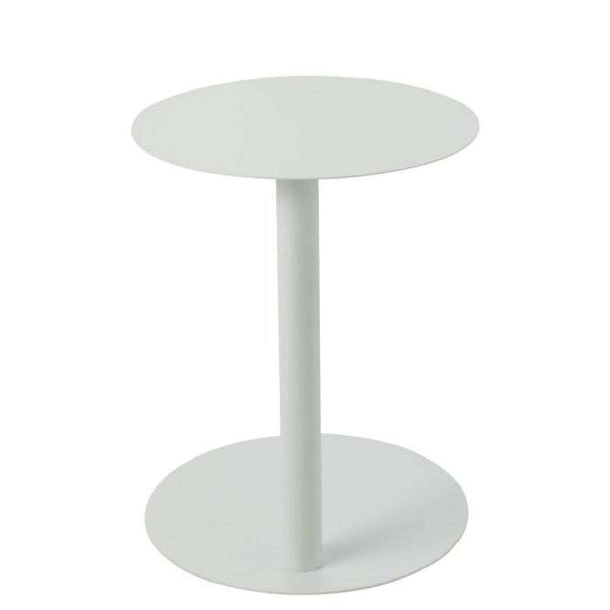 Paris Prix Table d'Appoint Ronde en Métal  Reva  50cm Blanc