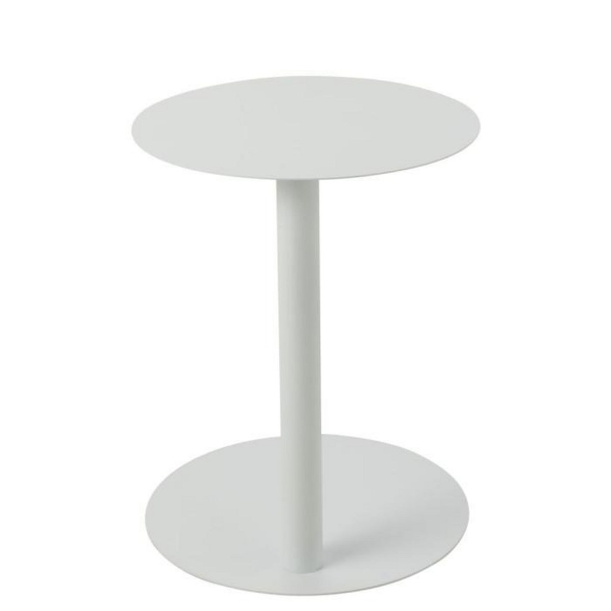 Paris Prix Table d'Appoint Ronde en Métal  Reva  50cm Blanc