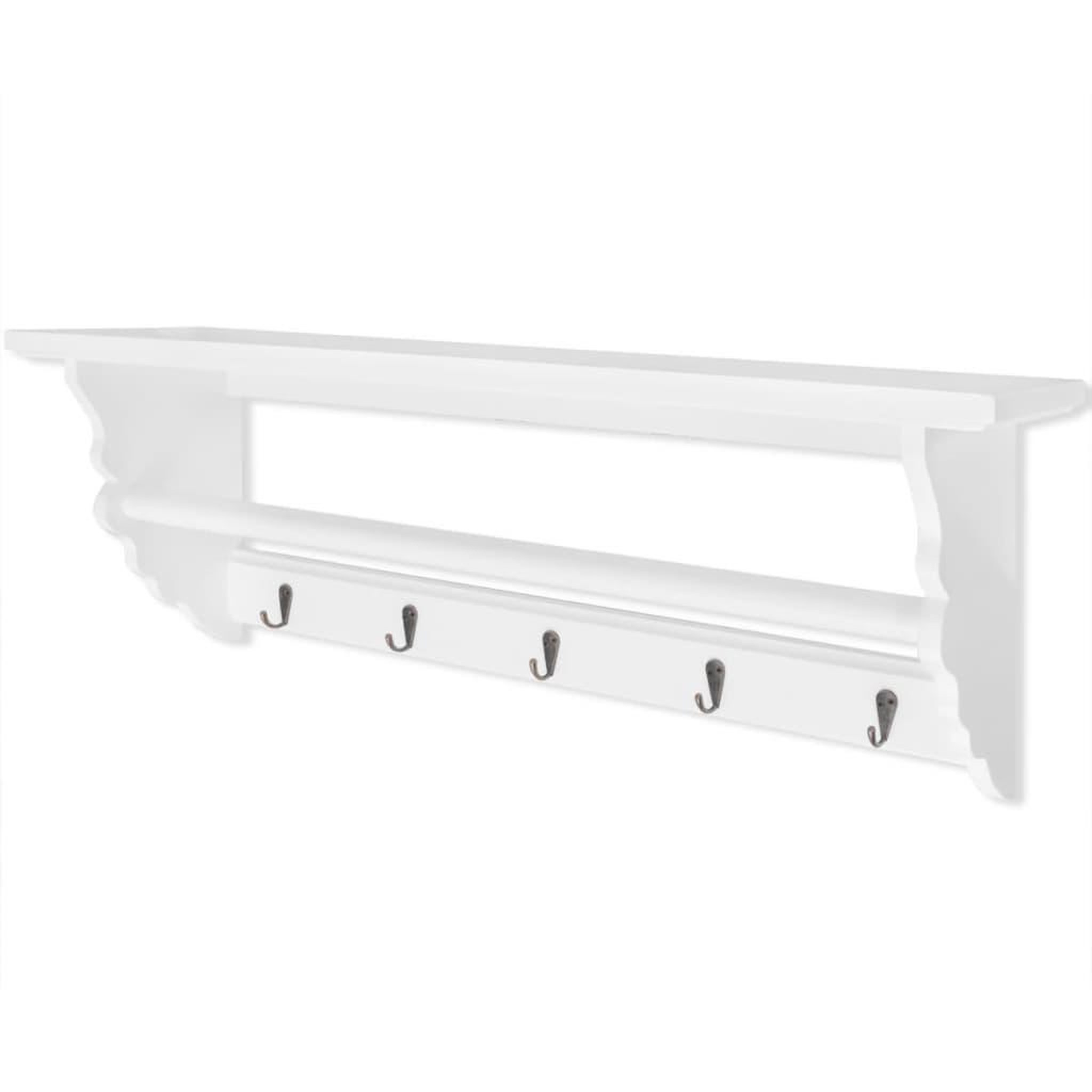 VIDAXL Porte-manteau pfdm blanc style baroque