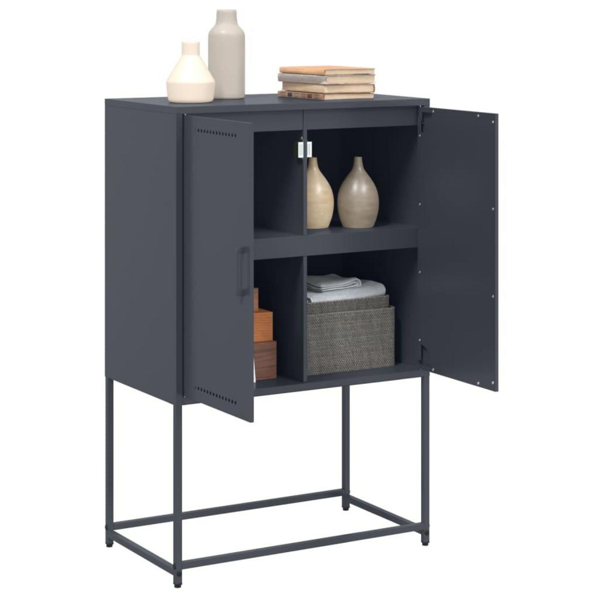 VIDAXL Buffet haut anthracite 68,5x38,5x107 cm acier