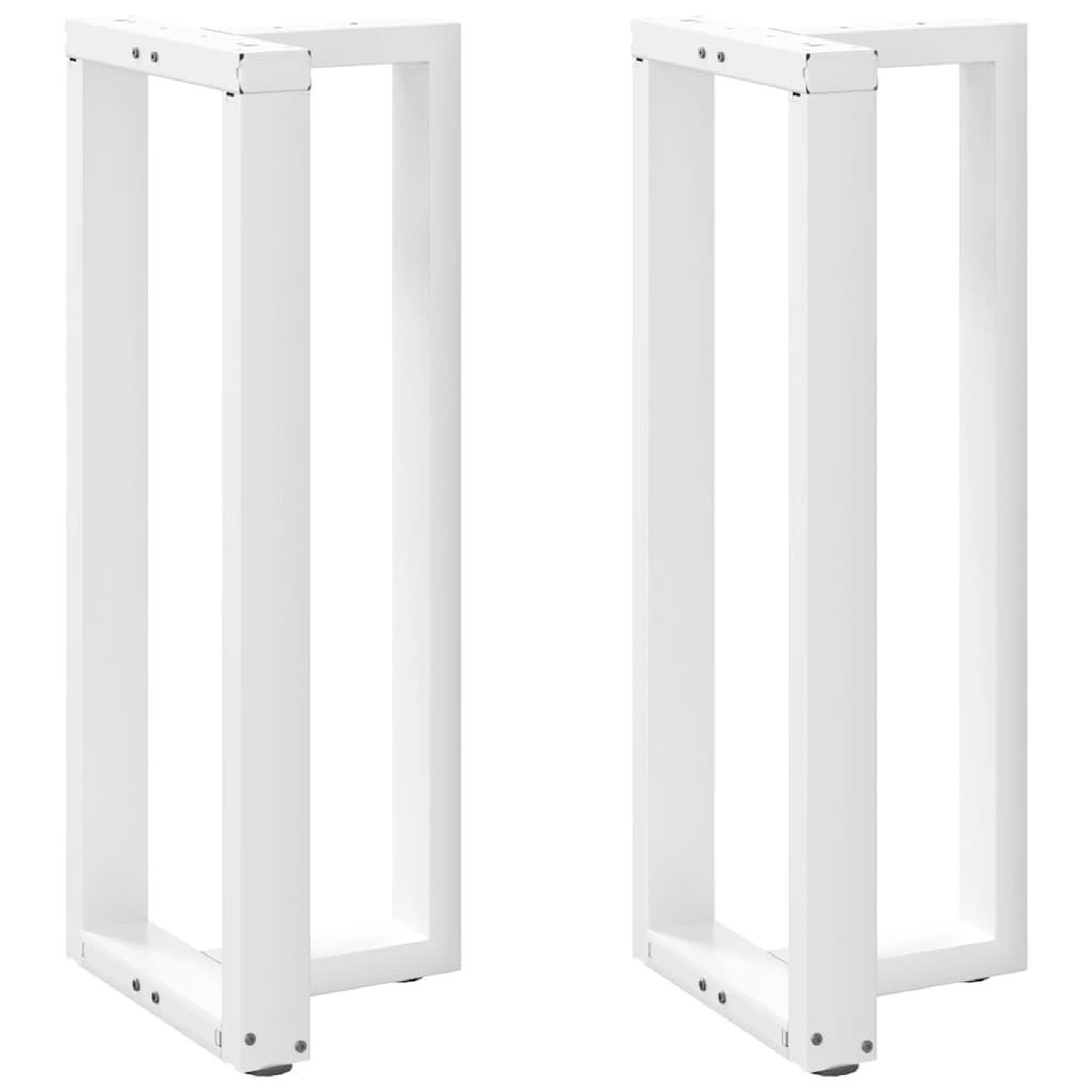 VIDAXL Pieds de table de bar forme de T 2 pcs blanc 50x35x(100-101) cm