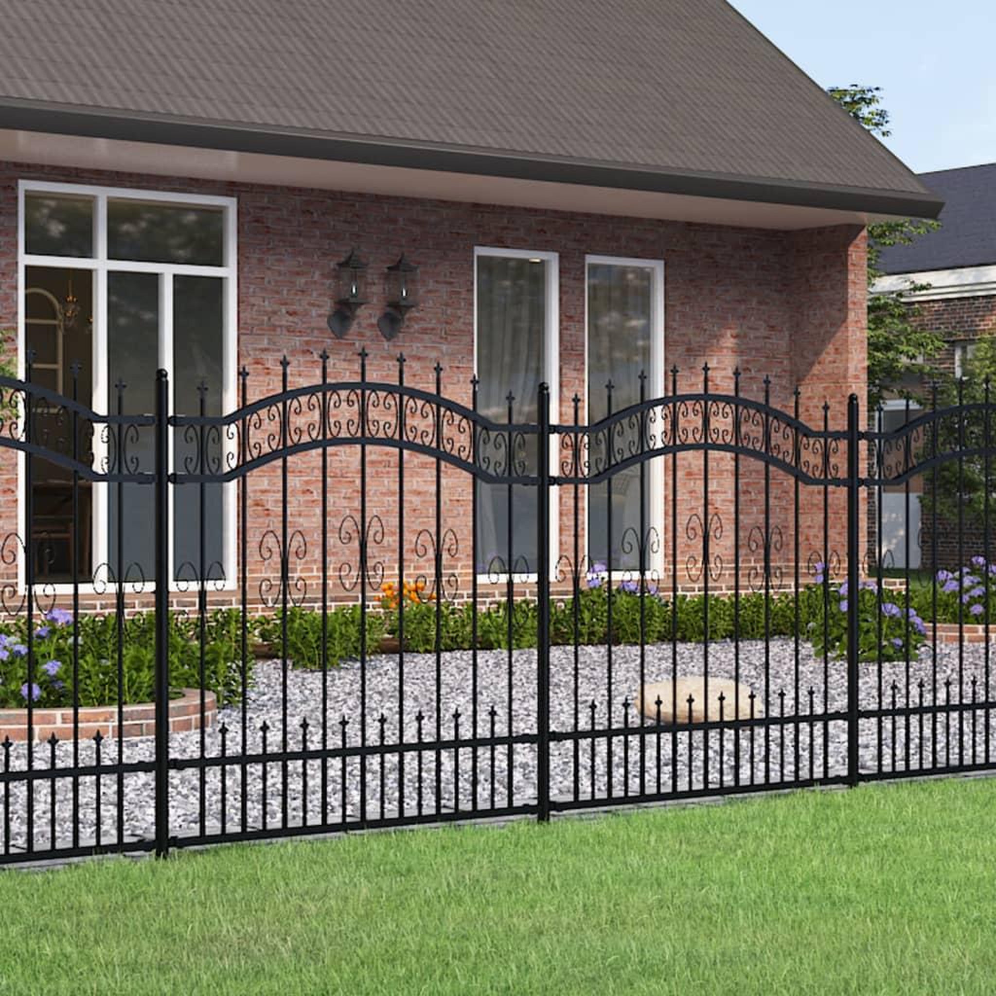 VIDAXL Cloture de jardin avec sommet de lance Noir 165 cm