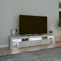 Voir la diapositive 3 : VIDAXL Meuble TV avec lumieres LED Gris beton 200x36,5x40 cm
