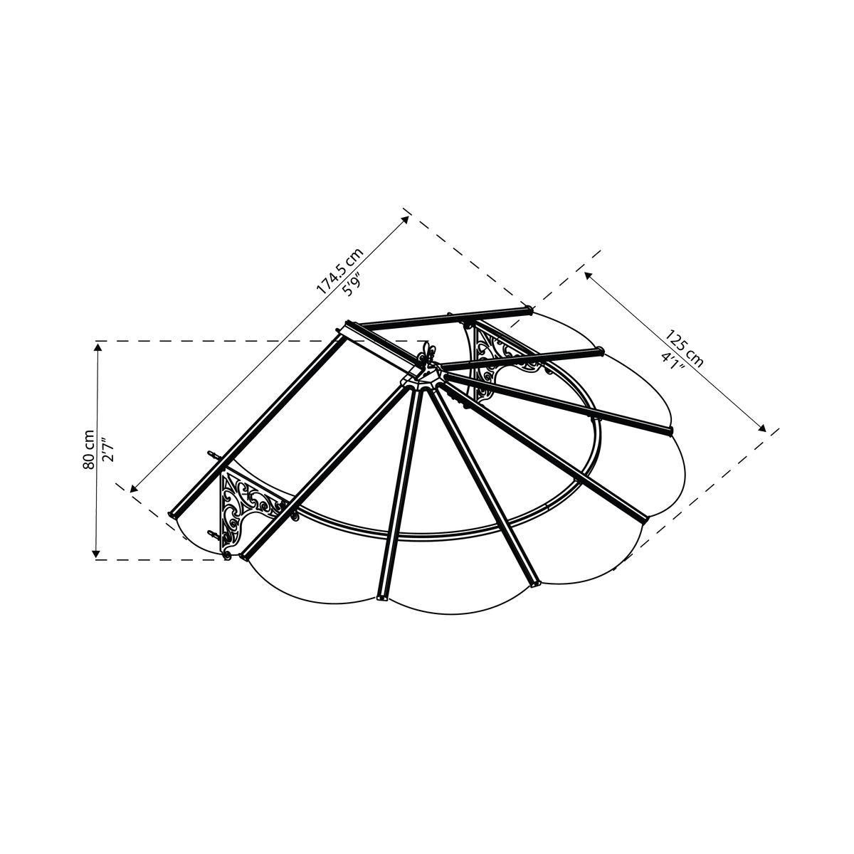 Canopia by PALRAM Marquise - Noire - 125x174-5cm - IRIS 1780