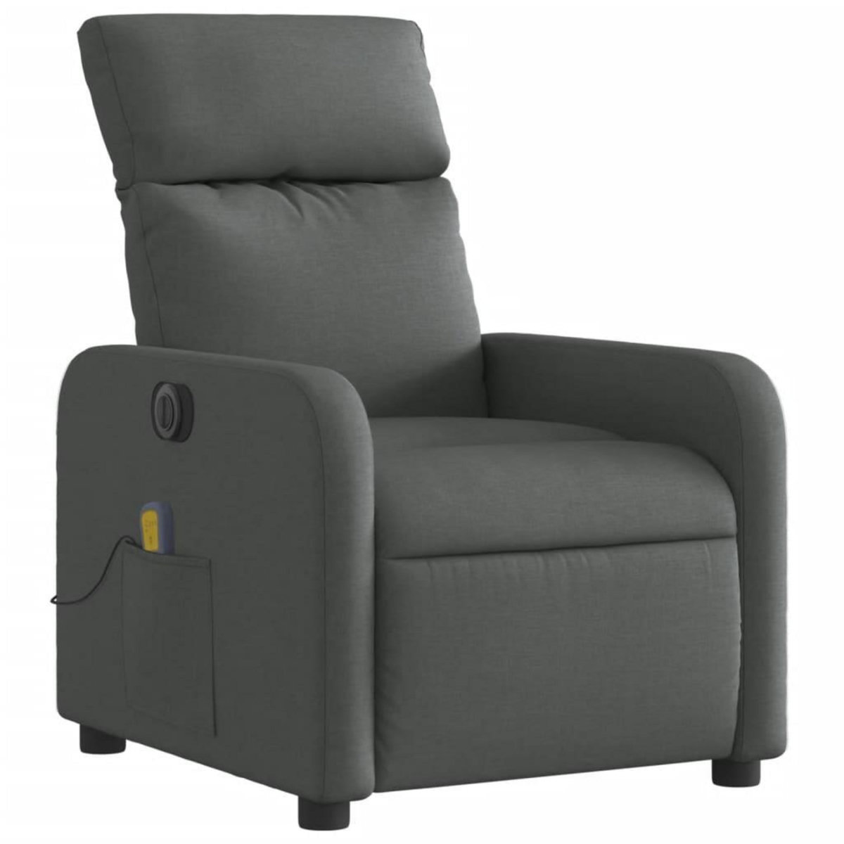 VIDAXL Fauteuil inclinable de massage electrique gris fonce tissu