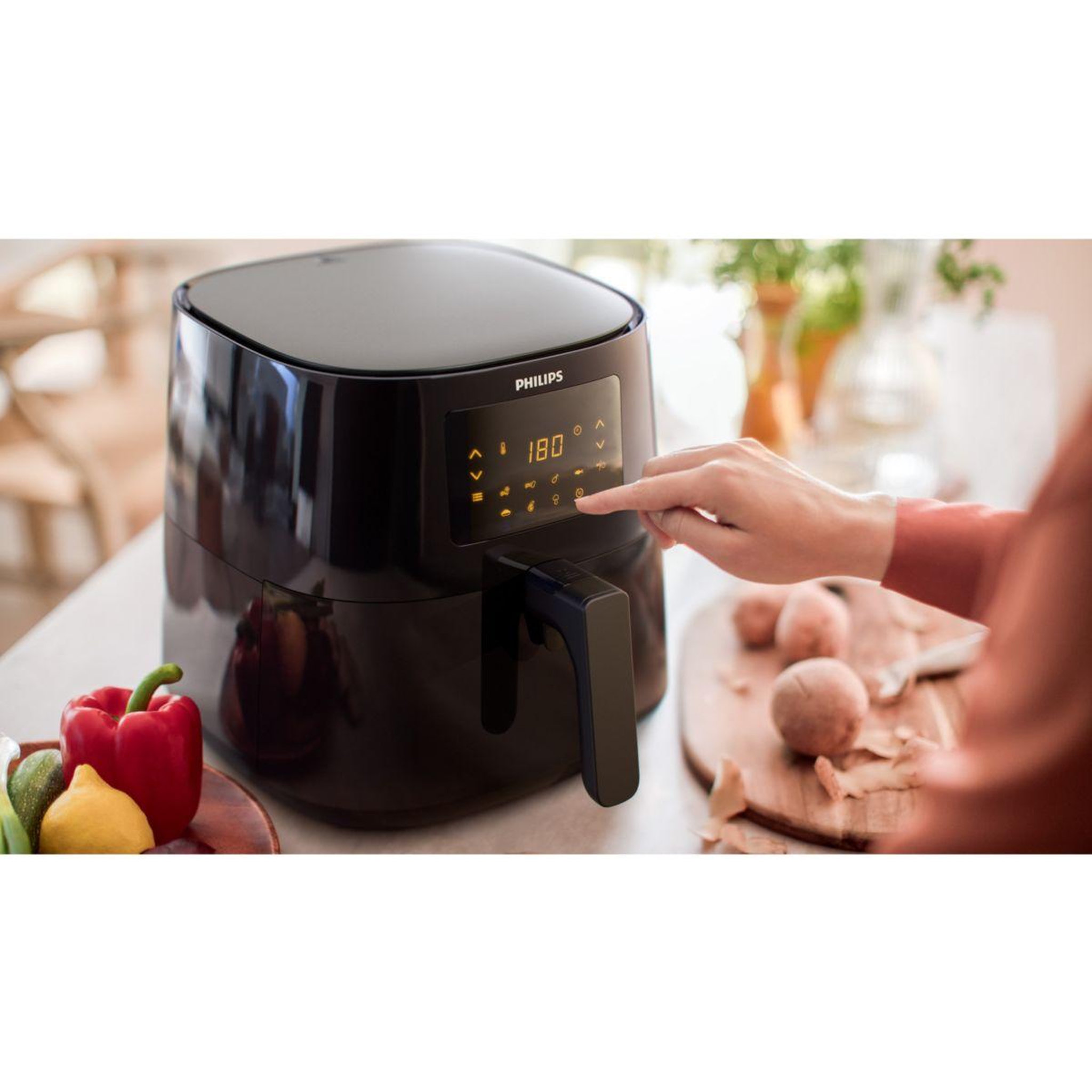 Voir la diapositive 4 : Philips Airfryer HD9270/96 Friteuse sans huile connectée Noir, Série 5000 XL 6.2L