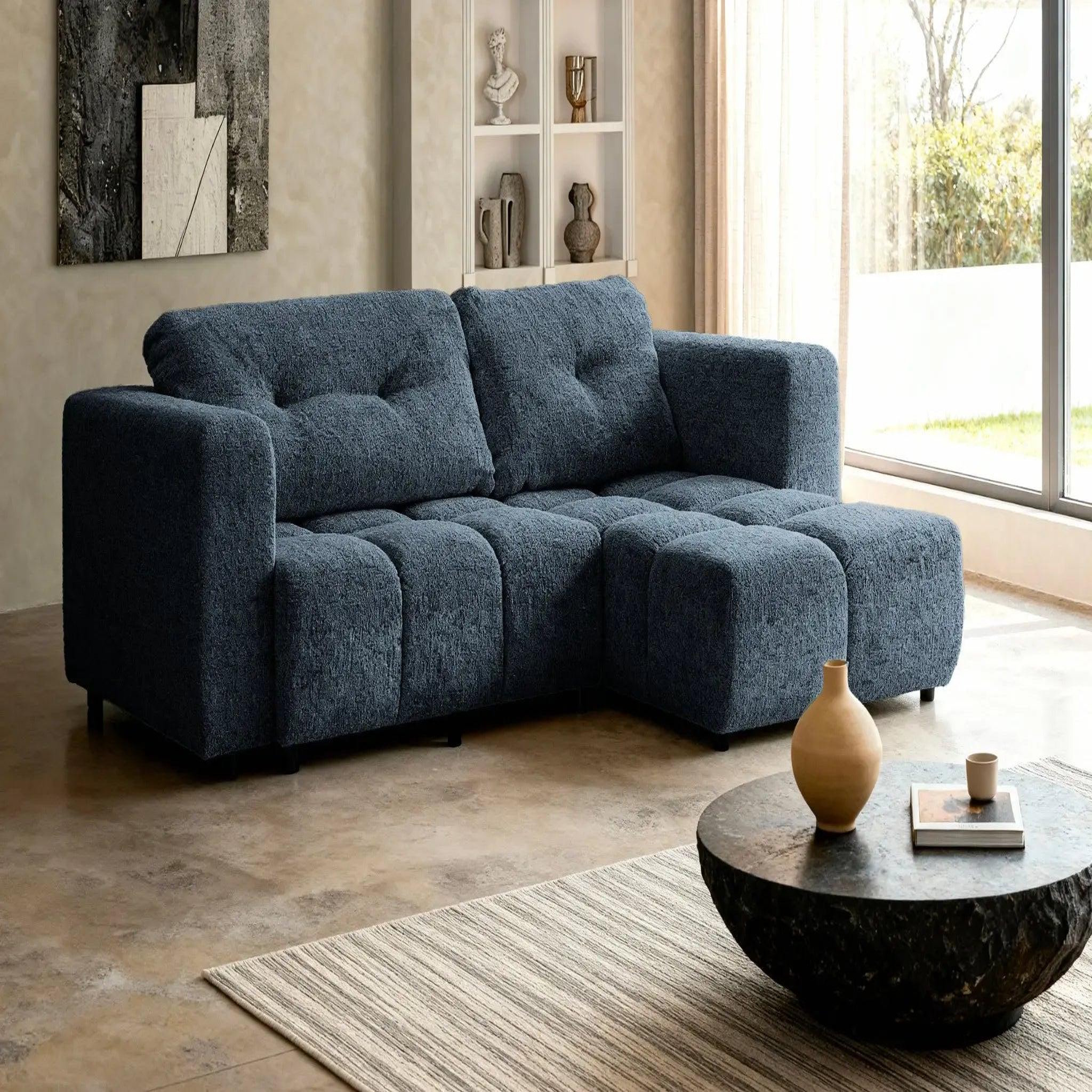Voir la diapositive 5 : CASANOVA PARIS Romy 3 places - canapé d'angle convertible tissu chenille 3 places