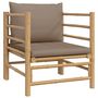 Voir la diapositive 2 : VIDAXL Canape de jardin avec coussins taupe bambou