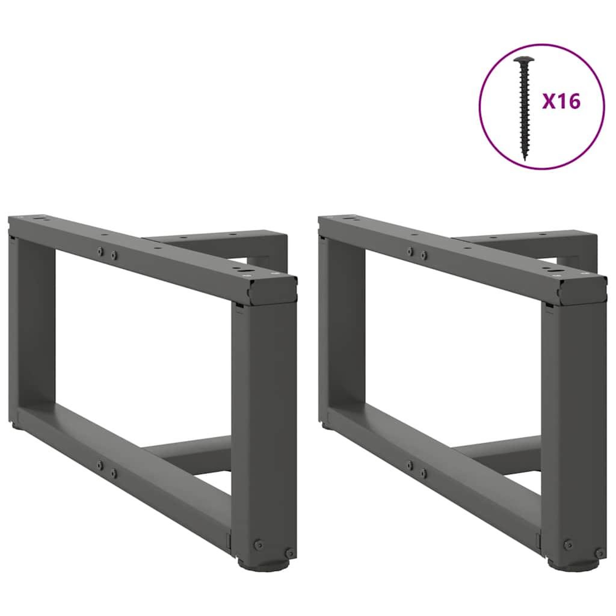 Voir la diapositive 3 : VIDAXL Pieds de table basse forme de T 2pcs anthracite 60x25x(30-31)cm