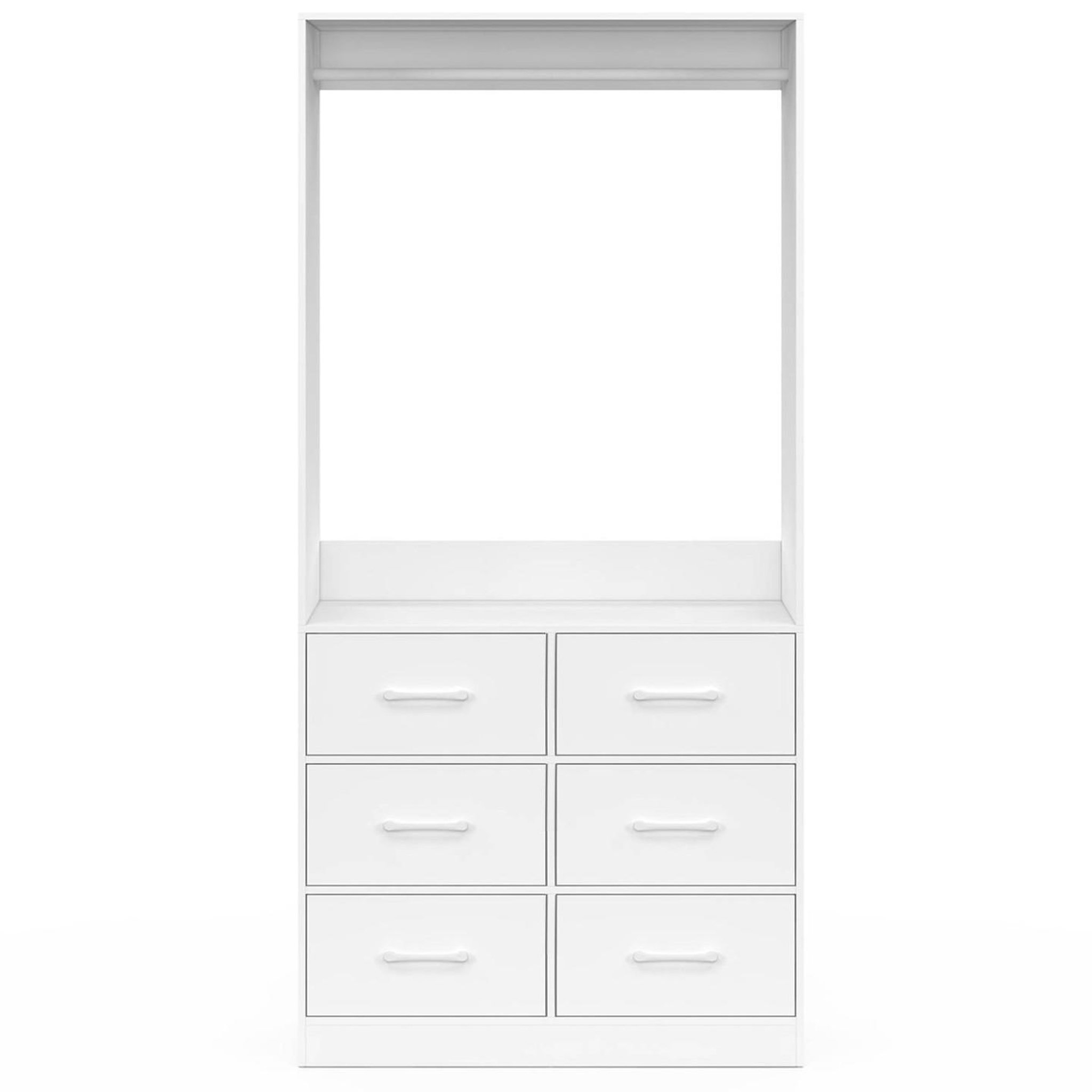 Voir la diapositive 3 : ID MARKET Dressing penderie l. 80 cm uppah avec 6 bacs en tissu blanc